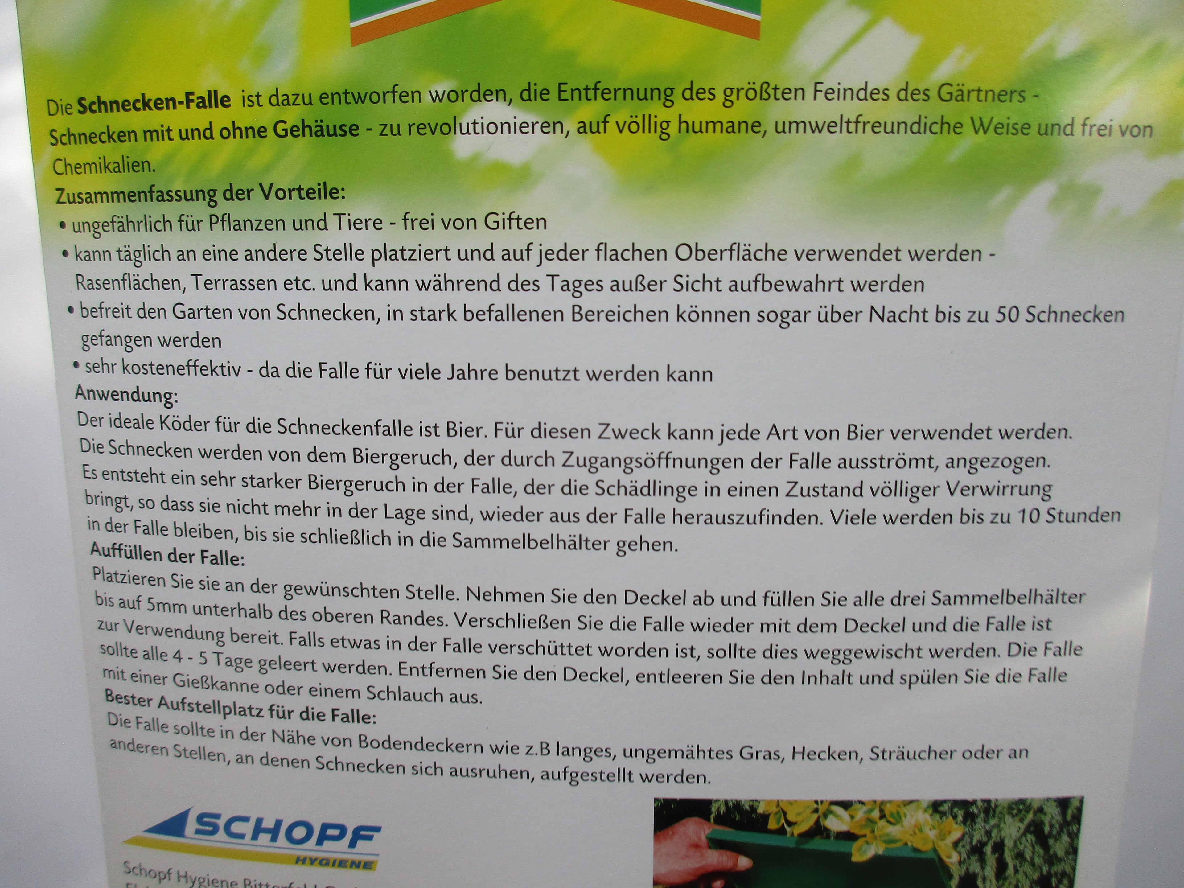 Anleitung für Schneckenfalle